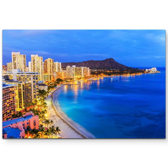 Leinwandbild Skyline Honululu Hawaii East Urban Home Größe: 120 L x 80 B on Productcaster.