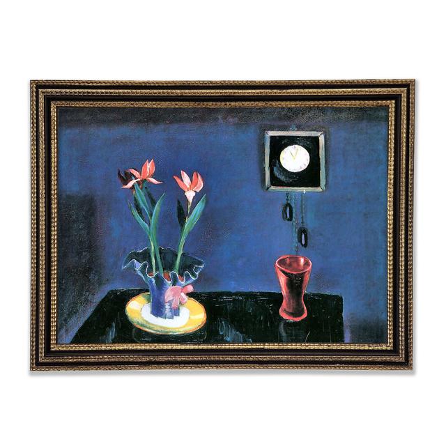 Walter Gramatte Still Life With Clock And Tulip Pot - Single Picture Frame Art Prints Rosalind Wheeler Size: 59.7cm H x 84.1cm W x 3cm D on Productcaster.