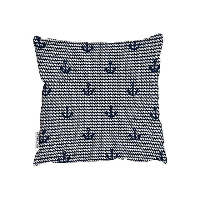 Seamless Nautical Outdoor Cushion Andrew Lee Size: 60cm H x 60cm W x 7cm D on Productcaster.