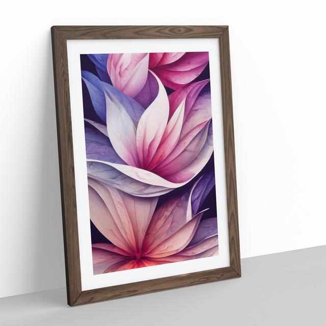 Wondrous Watercolour Flowers No.4 - Picture Frame Graphic Art Marlow Home Co. Size: 64cm H x 46cm W x 2cm D, Frame Colour: Walnut Framed on Productcaster.