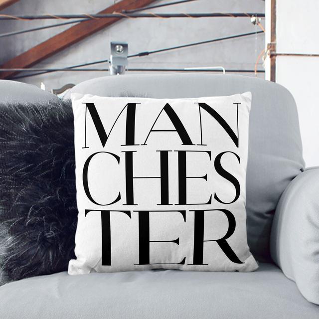 Manchester Typography Scatter Cushion with Filling (Set of 2) East Urban Home Size: 40cm H x 40cm W x 15cm D, Backing Colour: White on Productcaster.