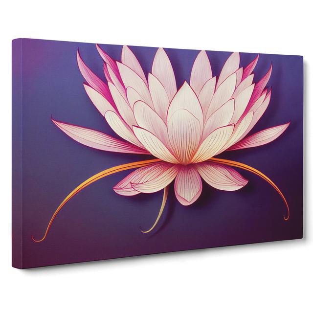 Otherworldly Lotus Flower - Wrapped Canvas Graphic Art Marlow Home Co. Size: 40cm H x 60cm W x 3cm D on Productcaster.