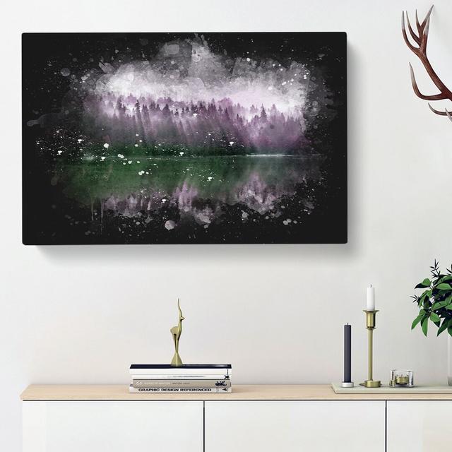 Fog Over Forest In Italy - Wrapped Canvas Print East Urban Home Size: 60cm H x 91cm W x 4cm D on Productcaster.