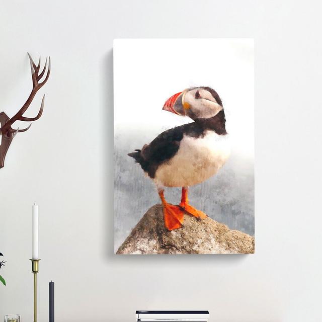 An Atlantic Puffin - Wrapped Canvas Painting East Urban Home Size: 76cm H x 50cm W x 3cm D on Productcaster.