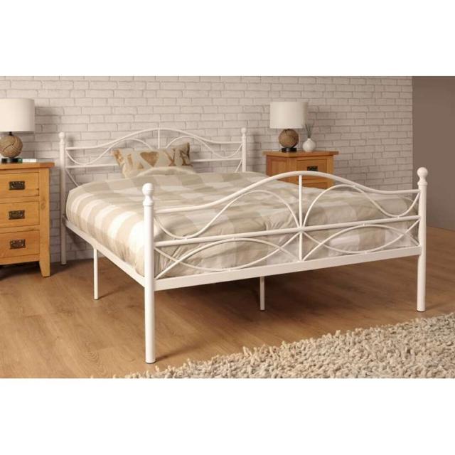 Wing Bed Frame Marlow Home Co. Colour: White, Size: UK King - DE 150 x 200 cm on Productcaster.