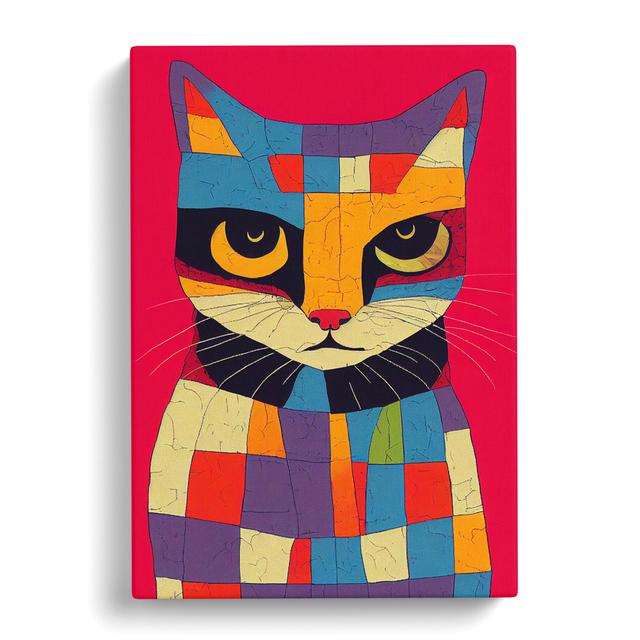 Cat Patchwork Vol.2 - Wrapped Canvas Graphic Art Marlow Home Co. Size: 50cm H x 35cm W x 3cm D on Productcaster.