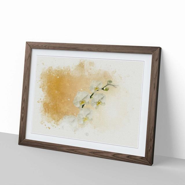 White Orchid Flowers in Abstract - Picture Frame Graphic Art Print East Urban Home Frame Option: Walnut, Size: 40cm H x 60cm W x 2cm D on Productcaster.