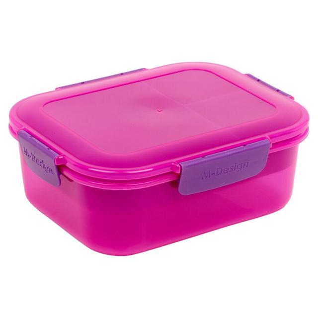 Plastic Lunch Boxes Food Storage Airtight Container Clip Lock Lids Leak BPA Free Symple Stuff Colour: Pink/Purple on Productcaster.