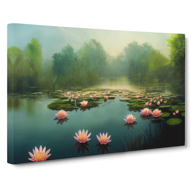 Special Water Lily Pond Vol.1 - Wrapped Canvas Painting ClassicLiving Size: 50cm H x 76cm W x 3cm D on Productcaster.