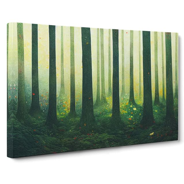 Watercolour Forest Vol.1 - Wrapped Canvas Graphic Art Alpen Home Size: 35cm H x 50cm W x 3cm D on Productcaster.