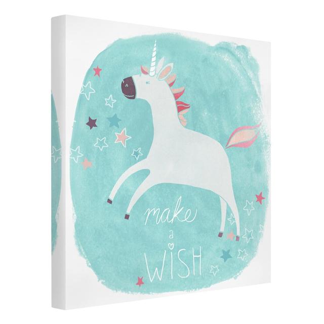 Leinwandbild Wish Einhorn-Truppe Roomie Kidz Größe: 60 cm H x 60 cm B, Format: Leinwand 260g/m² on Productcaster.