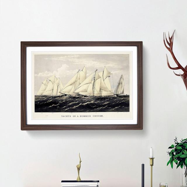 Yachts on a Summer Cruise - Picture Frame Painting Print East Urban Home Frame Option: Walnut Framed, Size: 27cm H x 36cm W x 2cm D on Productcaster.