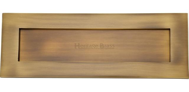 Brass Letter Plate Heritage Brass Size: 9.6 cm H x 30.5 cm W, Colour: Antique Brass on Productcaster.