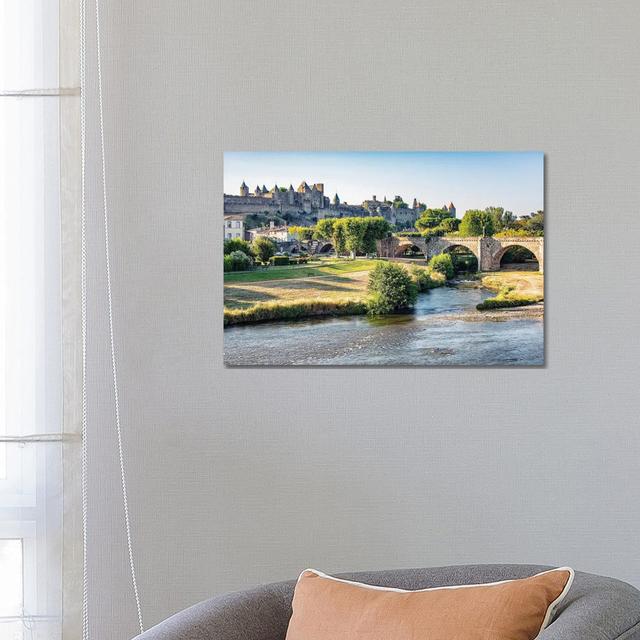 Carcassonne Fortress by Manjik Pictures - Gallery-Wrapped Canvas Giclée on Canvas Rosalind Wheeler Size: 45.72cm H x 66.04cm W, Format: Wrapped Canvas on Productcaster.