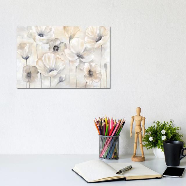 Gray Poppy Garden Landscape by Cynthia Coulter - Wrapped Canvas Graphic Art Print Latitude Run Size: 20.32cm H x 30.48cm W x 1.91cm D on Productcaster.