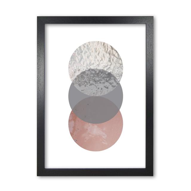 Peach, Sand And Glass Abstract Circles - Print East Urban Home Format: Black Grain Frame, Size: 60 cm H x 42 cm W x 5 cm D on Productcaster.