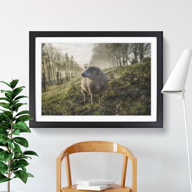 Woolly Sheep - Picture Frame Graphic Art East Urban Home Size: 48cm H x 65cm W x 2cm D, Frame Option: Black Framed on Productcaster.