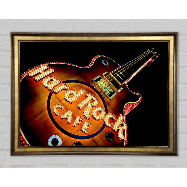 Hard Rock Cafe Gitarre - Einzelner Bilderrahmen Kunstdrucke Ophelia & Co. Größe: 59,7 cm H x 84,1 cm B x 1,5 cm T on Productcaster.