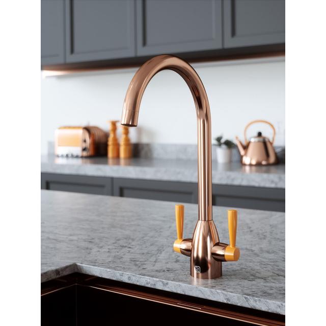 Astoria Twin Lever Monobloc Tap Belfry Kitchen Finish: English Mustard on Productcaster.