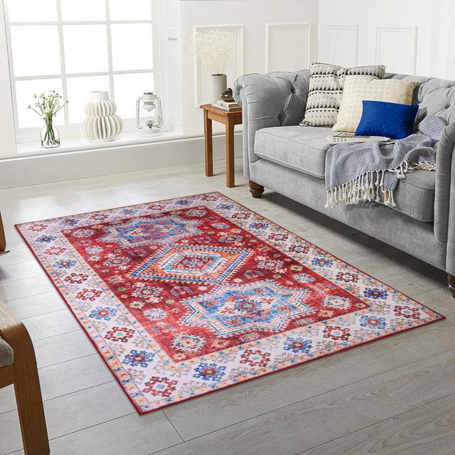 Charleta Machine Tufted Polyester Red/Blue/Orange Rug Latitude Vive Rug Size: Rectangle 120 x 160cm on Productcaster.