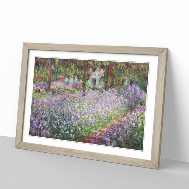 Irises in Monets Garden by Claude Monet - Picture Frame Painting on MDF East Urban Home Frame Option: Oak, Size: 27cm H x 36cm W x 2cm D on Productcaster.