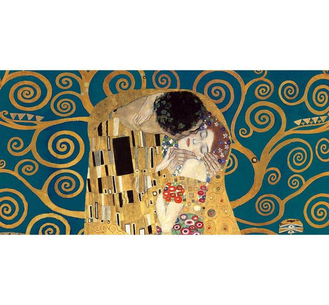 The Kiss by Gustav Klimt - Wrapped Canvas Art Print ClassicLiving Size: 35cm H x 70cm W x 4cm D on Productcaster.