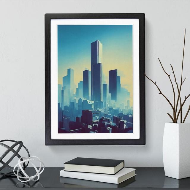 A Serene City Skyline No.2 Abstract - Picture Frame Graphic Art 17 Stories Size: 46cm H x 34cm W x 2cm D, Frame Colour: Black on Productcaster.