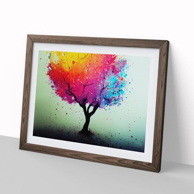 Tree Splash Vol.2 Abstract - Picture Frame Graphic Art Marlow Home Co. Size: 46cm H x 64cm W x 2cm D, Frame Colour: Walnut on Productcaster.