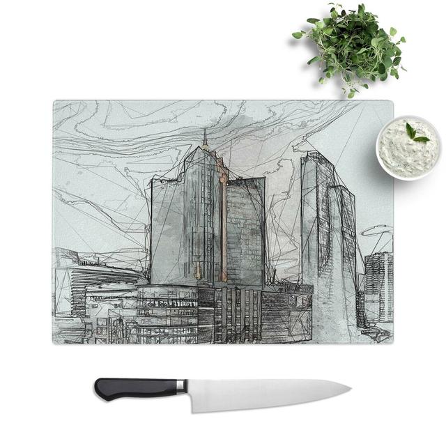 Tempered Glass Skyline of Bangkok Thailand Chopping Board East Urban Home Size: 39 cm W x 28.5 cm L on Productcaster.