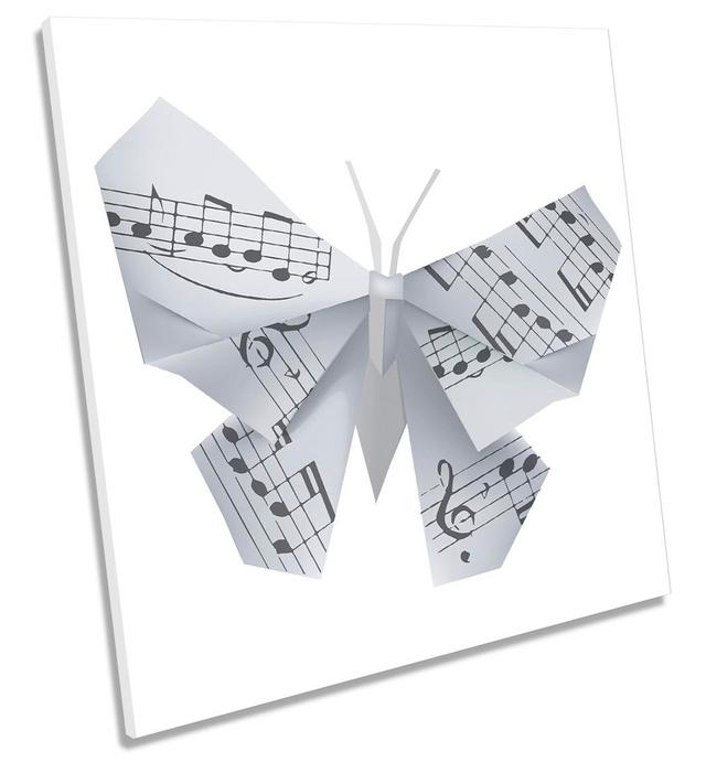 Butterfly Musical Notes - Wrapped Canvas Graphic Art Happy Larry Size: 40.6cm H x 40.6cm W x 2cm D on Productcaster.