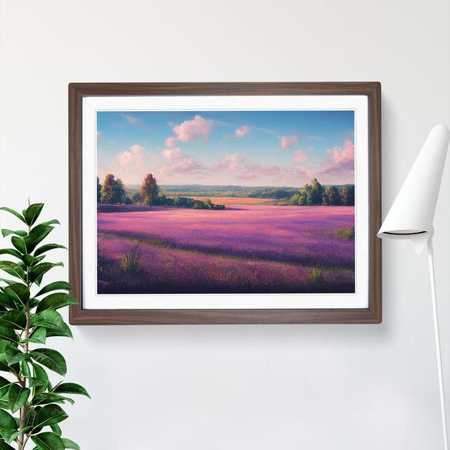 Mesmerising Bluebell Field - Picture Frame Graphic Art Marlow Home Co. Size: 46cm H x 64cm W x 2cm D, Frame Colour: Walnut Framed on Productcaster.