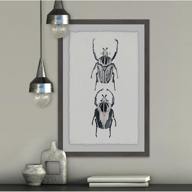 Beetle Duo - Picture Frame Graphic Art Print on Paper East Urban Home Size: 91 cm H x 61 cm W on Productcaster.