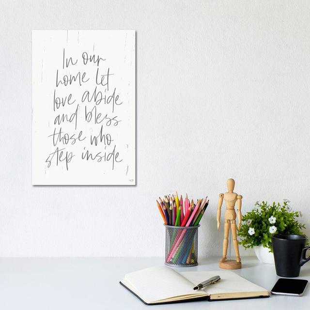 Let Love Abide by Lux + Me Designs - Wrapped Canvas Typography Happy Larry Size: 30.48cm H x 20.32cm W x 1.905cm D on Productcaster.