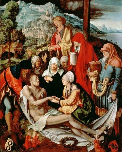 Lamentation for Christ, 1500-03 by Albrecht Dürer Framed Art Print East Urban Home Size: 100cm H x 70cm W x 2.3cm D, Format: Black Picture Frame Paper on Productcaster.