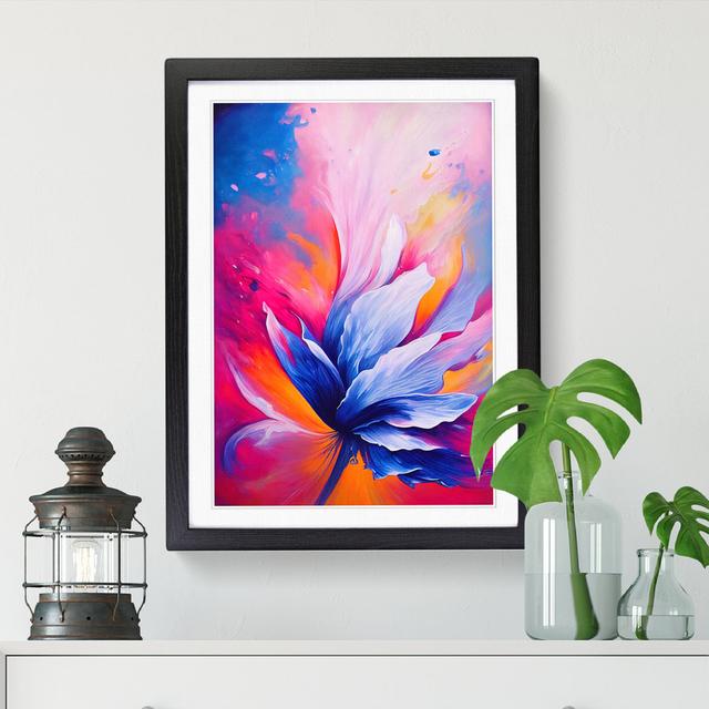 FRM-V0523-825X Floral Paint Pouring - Single Picture Frame Print Marlow Home Co. Format: Black Framed, Size: 34cm H x 25cm W x 2cm D on Productcaster.