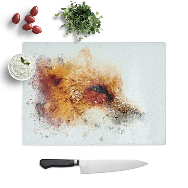 Tempered Glass Profile of a Fox Chopping Board East Urban Home Size: 28.5 cm W x 20 cm L on Productcaster.