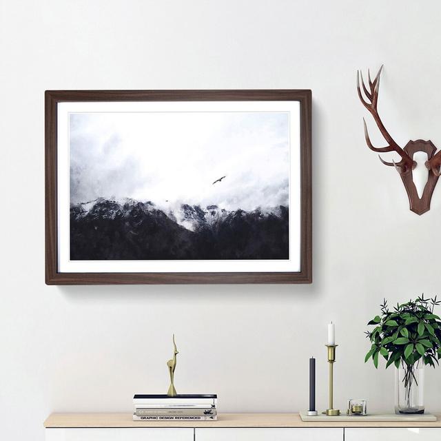 Eagle Flying over Colca Canyon - Picture Frame Graphic Art Print East Urban Home Size: 45cm H x 63cm W x 2cm D, Frame Option: Walnut Framed on Productcaster.