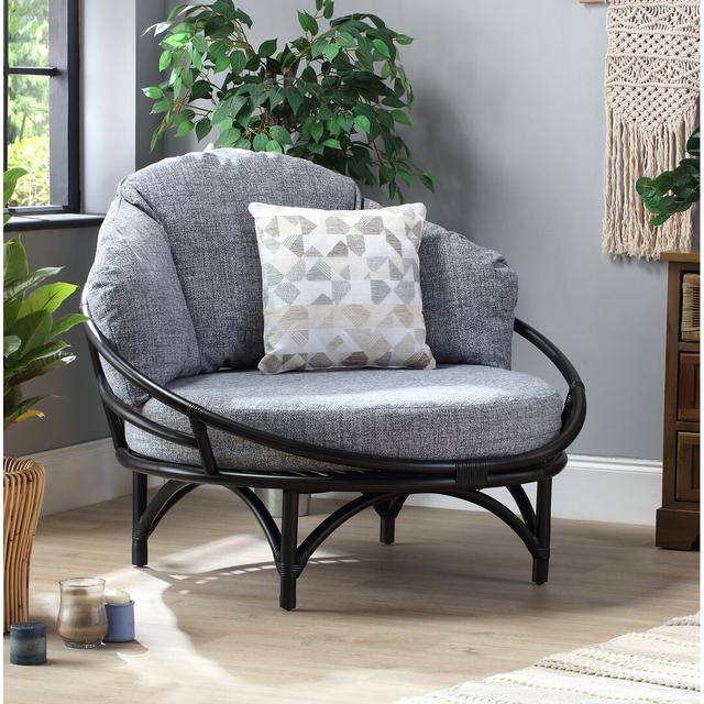 Broxton Tub Chair Bay Isle Home Leg Colour: Black on Productcaster.