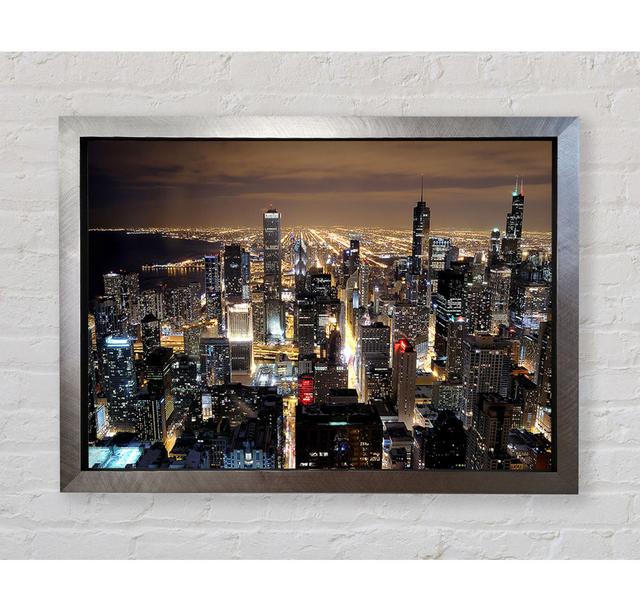 Chicago Skyline Nights - Single Picture Frame Art Prints Bright Star Size: 42cm H x 59.7cm W x 3.4cm D on Productcaster.