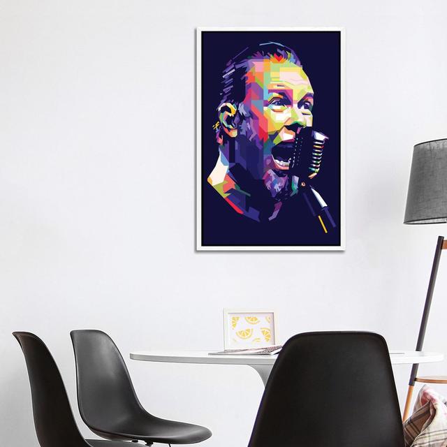 James Hetfield by Dayat Banggai - Painting on Canvas Ebern Designs Size: 101.6cm H x 66.04cm W x 3.81cm D, Format: White Framed on Productcaster.