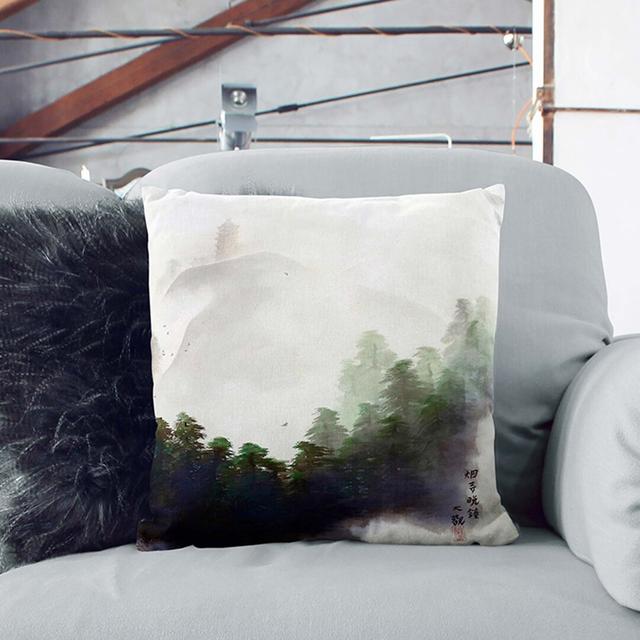 Distant Temple by Yokoyama Taikan Cushion with Filling East Urban Home Size: 55cm H x 55cm W x 20cm D on Productcaster.