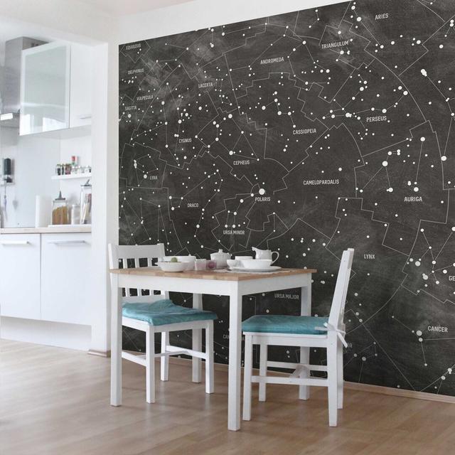 Constellation Map in Blackboard Optics Semi-Gloss Wallpaper Roll East Urban Home Materialqualität: Premium (150g/m²), Size: 4.8m x 320cm on Productcaster.