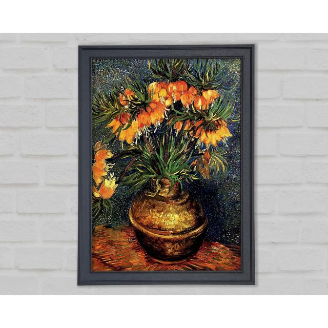 Van Gogh Fritillaries Framed Print Rosalind Wheeler Size: 84.1cm H x 59.7cm W x 1.5cm D, Format: Grey Framed Paper on Productcaster.