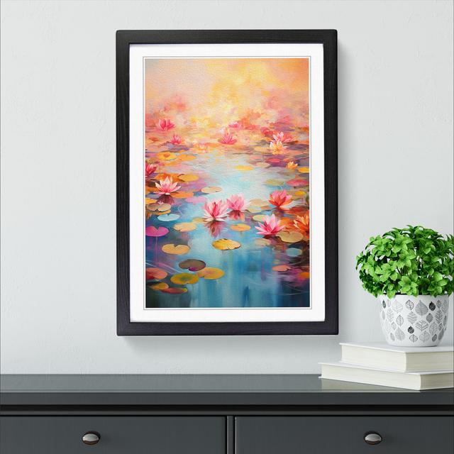 XYZ-FRM-V1223-5220 Pond Colour Field - Single Picture Frame Print on Wood Big Box Art Frame Colour: Black, Size: 34cm H x 25cm W x 2cm D on Productcaster.