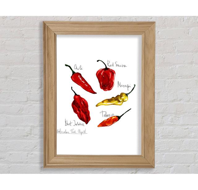 Choose Your Chili Framed Print August Grove Size: 42cm H x 59.7cm W x 8cm D, Format: Natural Framed Paper on Productcaster.