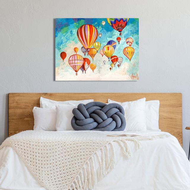 3LR6364 Balloon Dance by Luigi Florio - Wrapped Canvas Painting Marlow Home Co. Size: 70cm H x 100cm W x 4cm D on Productcaster.