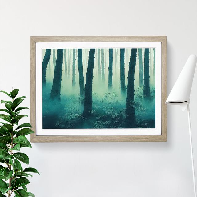 Misty Japanese Forest - Picture Frame Graphic Art Alpen Home Frame Colour: Oak Framed, Size: 46cm H x 64cm W on Productcaster.