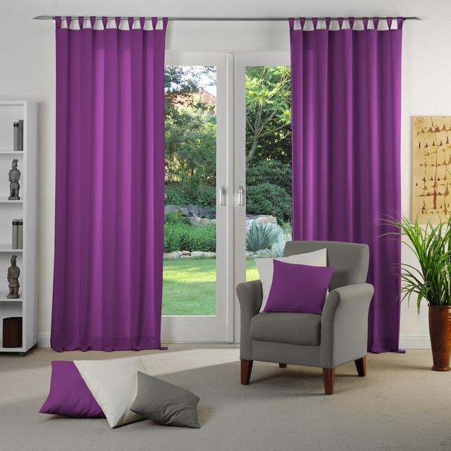 Polyester Blackout Tab Top Curtain Panel Wirth Panel Size: 142cm Width x 405cm Drop, Curtain Colour: Purple on Productcaster.