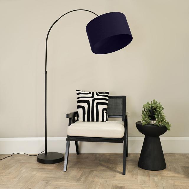 Rinnah 180cm Matte Traditional Floor Lamp 17 Stories Shade Colour: Navy Blue on Productcaster.