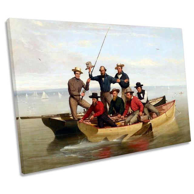 Junius Stearns Fishing Party Long Island - Wrapped Canvas Print Longshore Tides Size: 61cm H x 91.4cm W x 4cm D on Productcaster.